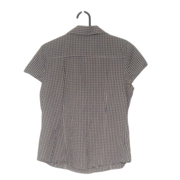 Modbe | Black and White Checkered Short Sleeve Shirt | M | 19 PTP - Picture 3 of 3